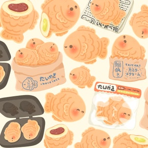 Clipart de crêpes japonaises taiyaki imprimable kawaii mignon / utilisation commerciale / PNG