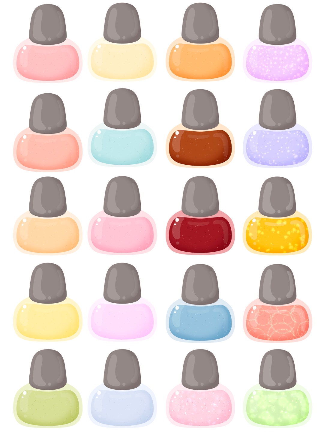 Cute Printable Nail Polish Clipart / Commercial Use/ PNG - Etsy