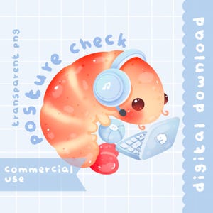 Süße kawaii druckbare Garnelen Clipart / kommerzielle Nutzung / PNG