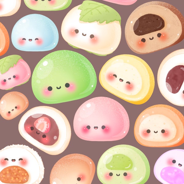 Cute kawaii Printable mochi clipart / commercial use/ PNG