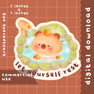 Niedliches Capybara Wasserzeichen Clipart / PNG / Kommerzielle Nutzung