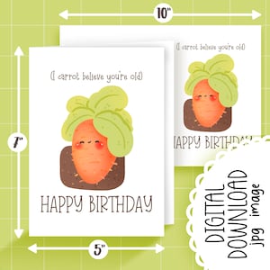 Cute Printable carrot greeting card / commercial use/ PNG