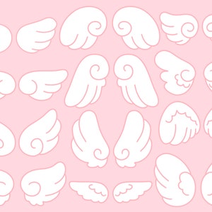 Cute kawaii Printable angel wings  clipart / commercial use/ PNG