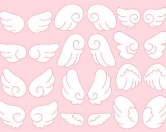 Schattige kawaii afdrukbare engelenvleugels clipart / commercieel gebruik / PNG