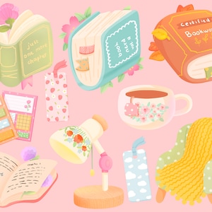 Süßes kawaii Printable Leseratte Lesen 1 Clipart / kommerzielle Nutzung / PNG