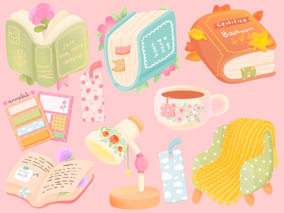 Cute Pink School Supplies PNG Bundle, Cute Back to School Clipart, Book  Clipart, Pink Teacher Png, Kawaii Cute Clipart Digital Download 