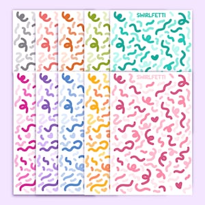 Leuke Kawaii Afdrukbare confetti swirlfetti sticker vel / commercieel gebruik / PNG