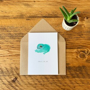 Forg-et Me Not Card | A6 Greetings Card | 100% Recycled Envelope | Watercolour | Premium Quality Card | Frogs | by Hue Tone Illustrator