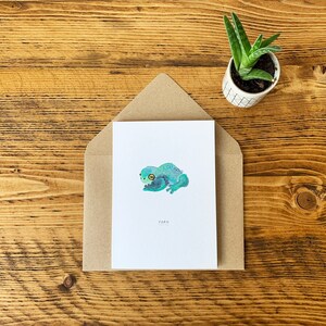 Forg Card | A6 Greetings Card | 100% Recycled Envelope | Hand Painted Watercolour | Premium Quality Card | Frogs | by Hue Tone Illustrator