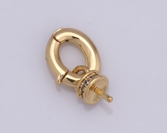 Micropave-Zirkonia-Anhängerhalter-Universalverschluss, 18K Gold gefülltes Öffnen-End-Schnappverschluss, DIY-Schmuckzubehör, 17x8,8x5,4mm