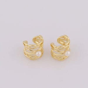 Gold Non Piercing Cartilage Clip Earrings,18K Gold Filled Chain Cuff Earrings,Hypoallergenic Huggie Hoop,Gift for Her,13.5x15x13.8mm