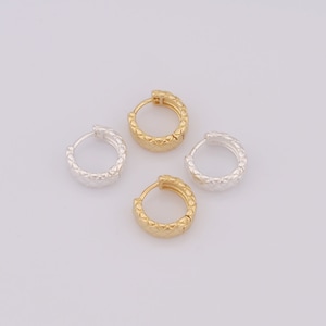 Gold Hoop Earrings, 18K Gold Filled Huggie Hoop Earrings,Hoop Earrings,Hypoallergenic Huggie Hoop,Gift for Her,14x11x15mm