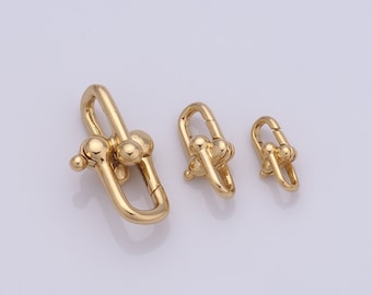 Chiusura a forma di U a ferro di cavallo, chiusura a molla riempita in oro 18 carati, risultati per la creazione di gioielli fai da te,"16x6.5x8mm,20x8x11mm,29.5x11x17mm"