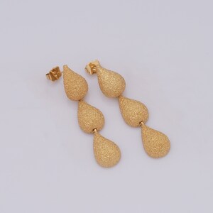 Gold Drop Earrings, 18K Gold Filled Drop Earrings, Fashion Earrings, Gift for Her，47.5x16.5x5.7mm