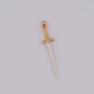 Gold Sword Pendant, 18K Gold Filled Sword Charms,Sword Charms DIY Jewelry Making Findings,47x10.5x2.5mm