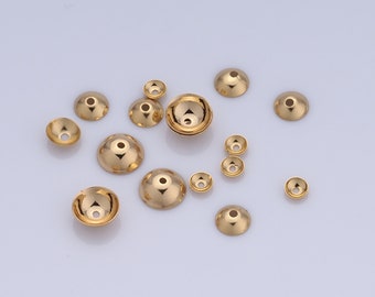 10 Pcs 18K Gold Filled Bowls Bead Caps, Bead Caps, DIY Jewelry Making Findings,"4x1mm,6x2mm,8x3mm"