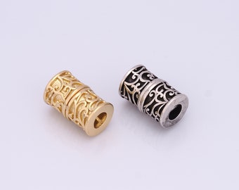 Lange cilinderkralen, 18K goud gevulde cilinderkralen, DIY sieraden maken bevindingen, 10,5x16,5 mm