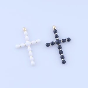 Emaille Kreuz Anhänger, 18K Gold Filled religiöse Charms, christliche Charms, DIY Schmuckherstellung ， 35.5x22.5x4.3 mm