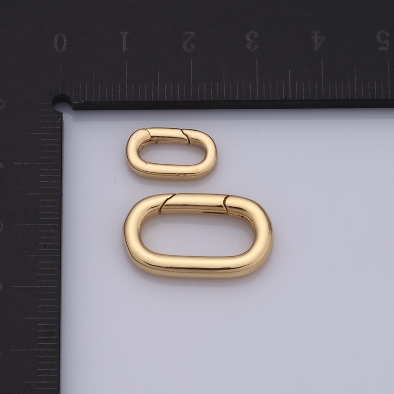 Silver Retractable Clasp, 18K Gold Filled Spring Clasp, DIY Jewelry Making Findings,14x8x2.5mm,22.6x13.5x3.5mm image 4
