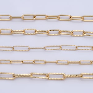 Goldene Büroklammer Ketten, 18K Gold Füllte Oval Ketten für Halskette Armband DIY Schmuck machen Erkenntnisse