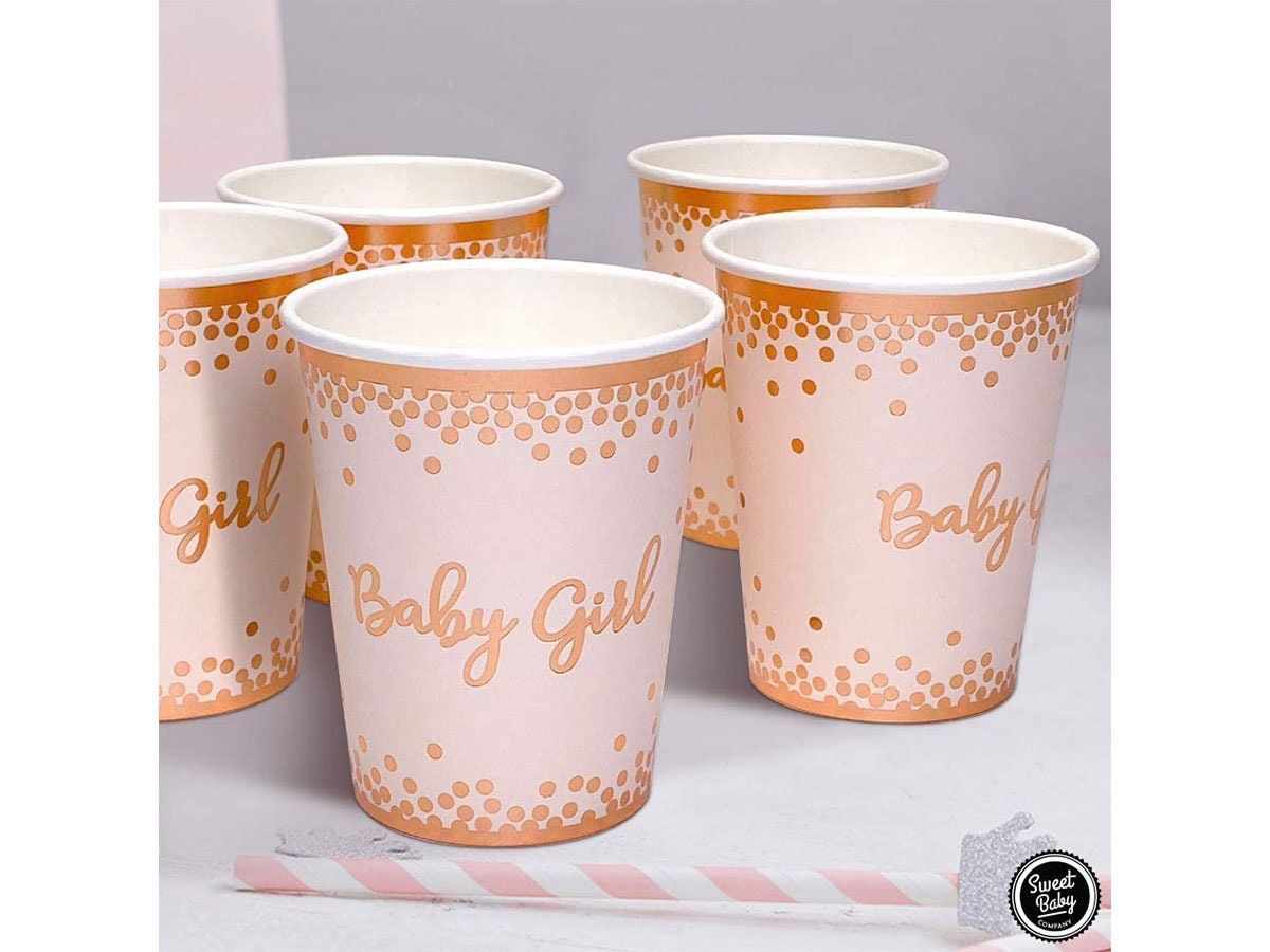 Baby Shower Plates and Napkins Girl for 24 With Rose Gold Pink Etsy