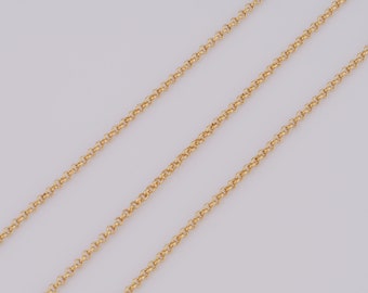 Gouden kabelketting, 18K goudgevulde halffabrikaten ketting, speciale kettingen, doe-het-zelf sieraden maken benodigdheden, 0,5x2 mm