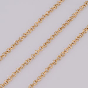 Gold Rolo Chain, 18K Gold Filled Semi Finished Chain, Specialty Chains, DIY Jewelry Making Supplies,0.5x3.3mm