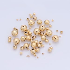 200 PCS,14K Gold Filled Spacer Round Beads,Gold Round Beads, DIY Bracelet Necklace Earrings Jewelry Findings Making