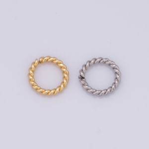 18K Gold Filled Round Jump Ring, Twist Jump Ring, Bracelet Necklace Accessories, Link Jump Ring, DIY Jewelry Supplies, 12x1.8mm
