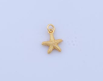5 pcs Gold Starfish Pendant, 18K Gold Filled Starfish Charms,Starfish Charms, DIY Jewelry Making Findings, 18x12.2x2.2mm