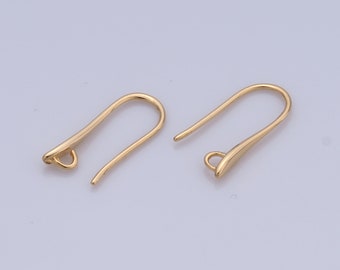 5 Pair Earrings Hooks Accessories, 18K Gold Filled Earrings Hooks Accessories, DIY Jewelry Making Supplies，20.5x9x2.3mm