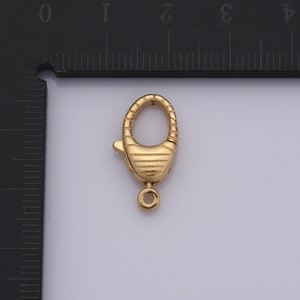 Zilveren kreeftsluiting, 18K goudgevulde veersluiting, DIY sieraden maken bevindingen, 19,5x10,5x4mm afbeelding 4