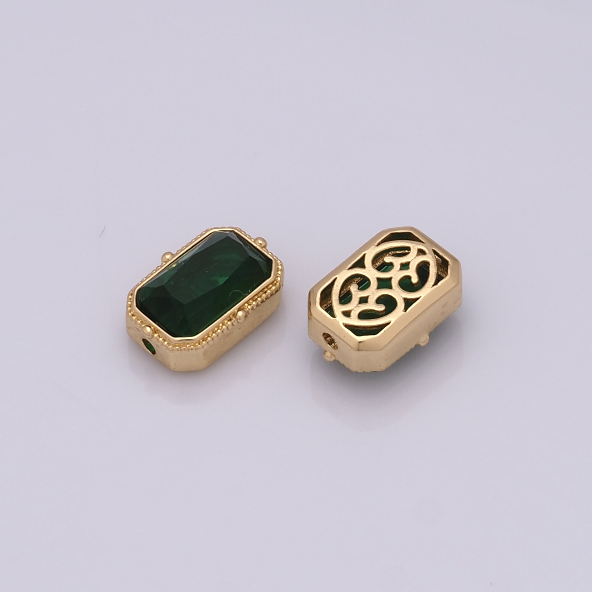 Square Rectangular Spacers Zirconia Square Spacer Beads, 18K Gold Filled Rectangular Spacer Beads ...