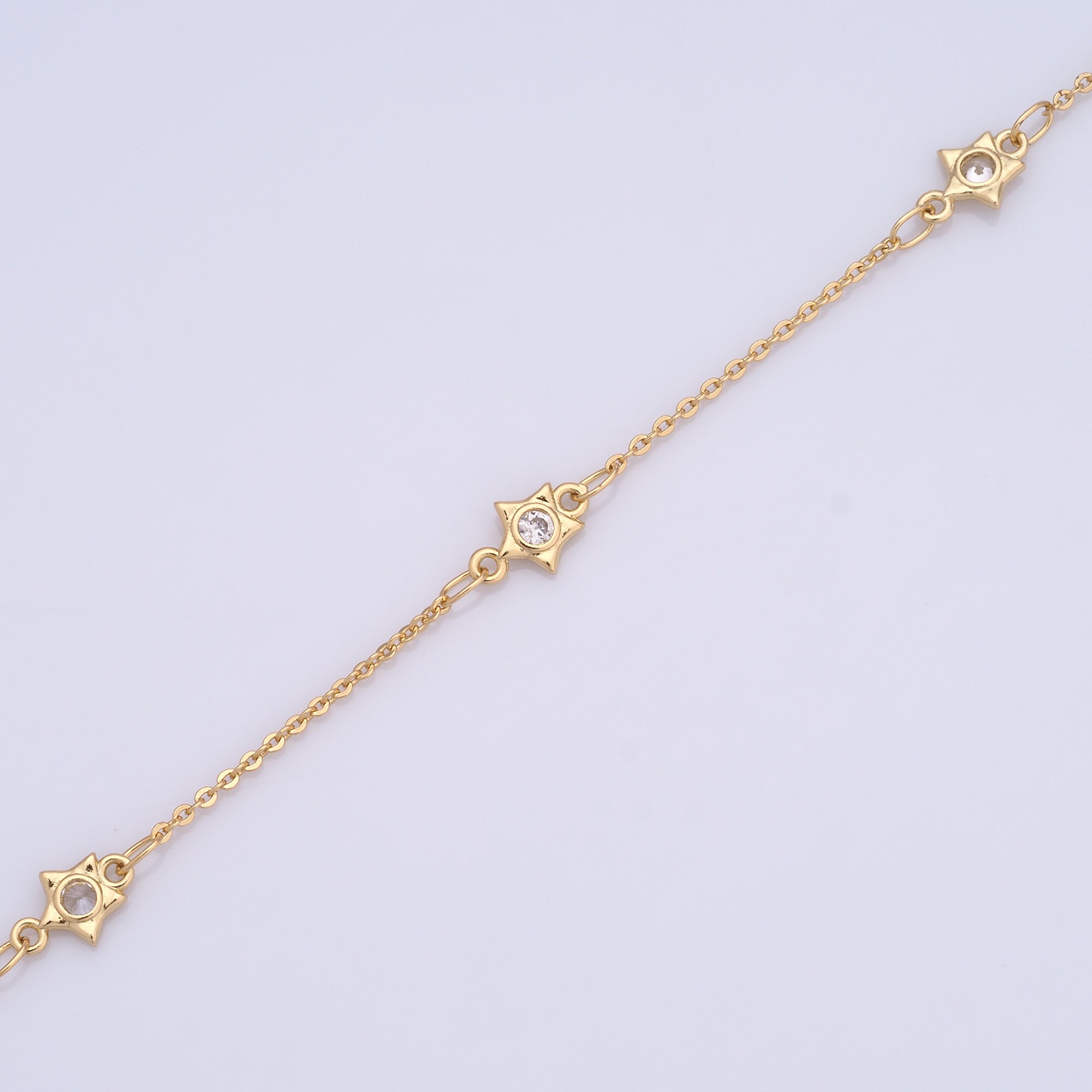 Triangular Mini Chain Zircon Triangle Chains, Cross Chains, Pentagon Chains, 18K Gold Filled ...