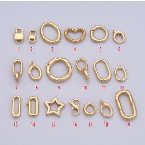 Locking Clasp, Return Clasp, Heart Clasp, Pentagram Clasp, Figure 8 Clasp, 18K Gold Filled Spring Clasp, DIY Jewelry Making Findings