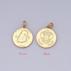 Alloy Character Head Pendant, 18K Gold Filled Disc Charms, DIY Jewelry Making Findings24.3x17.5x1.5mm image 2