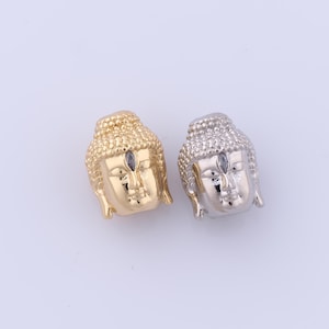 Zirconia Buddha Master Beads, 18K Gold Filled Head Beads, DIY Jewelry Making Findings,13.5x10.5x10mm
