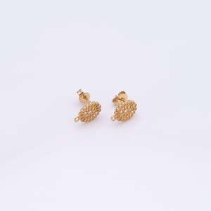Gold Oval Stud Earrings, 18K Gold Filled Fashion Earrings, Women&#39;s Earrings, Gift For Her,11.5x7.5x1.2mm