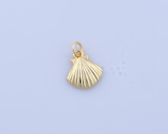 5 pcs Gold Shell Pendant, 18K Gold Filled Oyster Charms,Shell Charms, DIY Jewelry Making Findings, 17.8x12.7x3mm