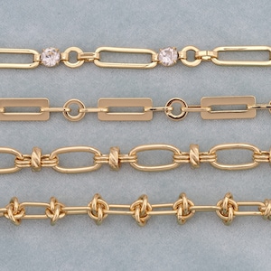 Gold Paperclip Ketten, 18K Gold Filled Oval Ketten, Ringverschluss Ketten, DIY Schmuckherstellung