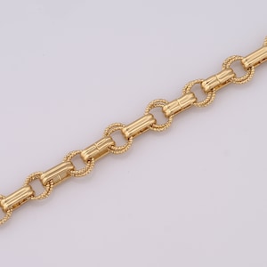 Gold Paperclip Chain, 18K Gold Filled Double Loop Chain, DIY Jewelry Making Findings，7x4.3mm
