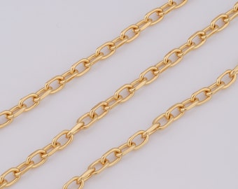 Gouden Rolo-ketting, 18K goudgevulde semi-afgewerkte ketting, speciale kettingen, doe-het-zelf sieraden maken van benodigdheden, 6,5x2mm