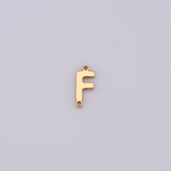 Alphabet Connectors, 18K Gold Filled Initial Charms for Bracelet and Necklace Connections, DIY Jewelry Making Findings,12x8x1.5mm