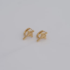 Micropave Zirconia Holy Heart Hoop Earrings, 18K Gold Filled Huggie Hoop Earrings,Hypoallergenic Huggie Hoop,Gift for Her,18.3x13.5x14mm