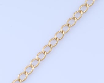 Gold Curb Chain, 18K Gold Filled Semi Finished Chain, Specialty Chains, DIY Jewelry Making Supplies,6x4.2x1.3mm