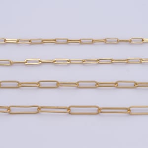 Goldene Büroklammerketten, ovale Ketten mit 18 Karat Goldfüllung für Halsketten, Armbänder, DIY-Schmuckherstellung