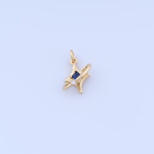 Micropave Zirconia Star Pendant, 18K Gold Filled Saturn Charms,Celestial Charms, DIY Jewelry Making Findings，18.4x13.5x5.5mm