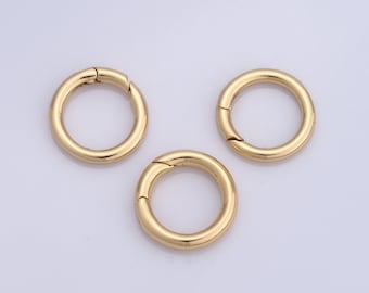 Gold Round Clasp, 18K Gold Filled Spring Clasp, DIY Jewelry Making Findings,18x2.5mm