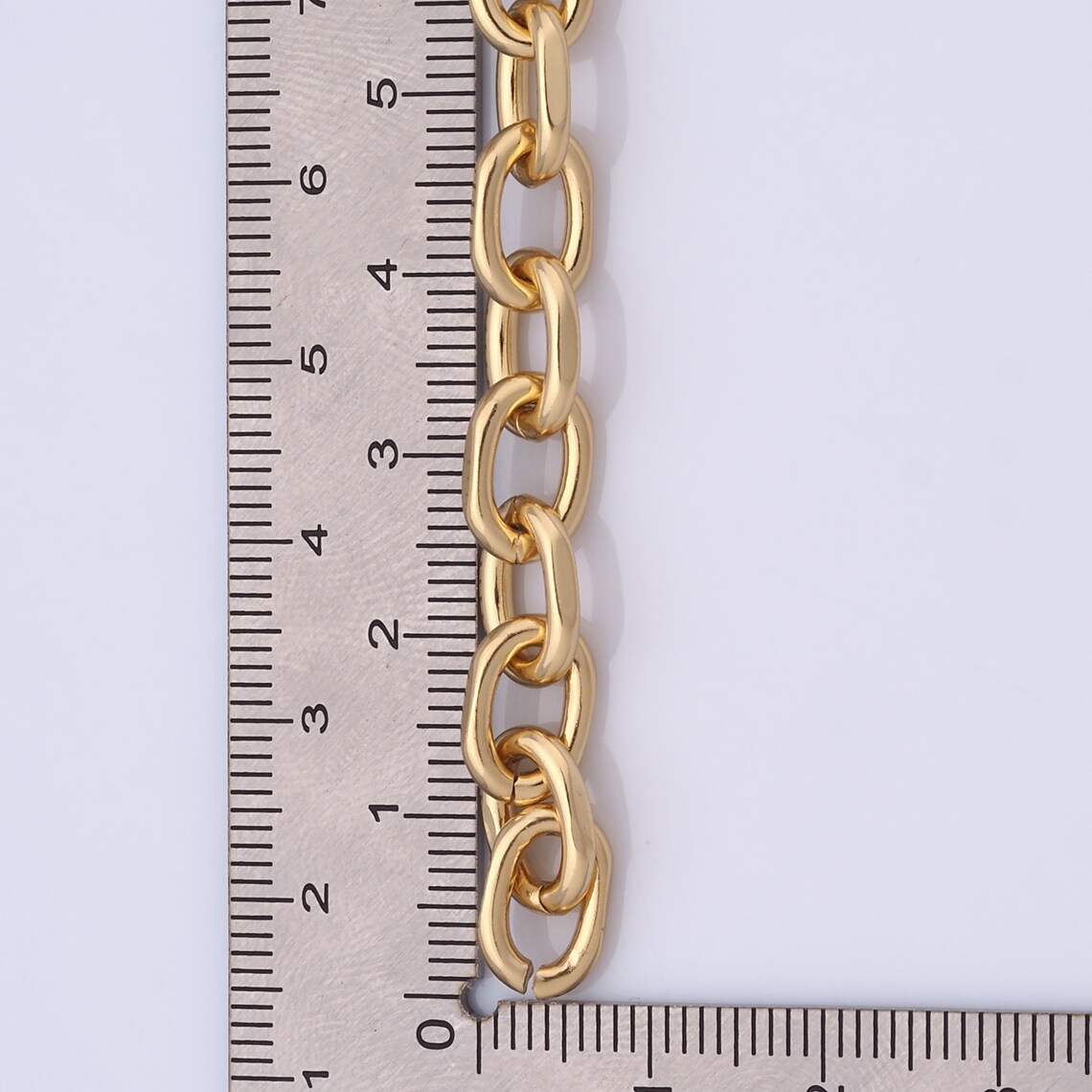 Three Loop Chain Golden Paper Clip Chains, 18K Gold Filled Oval Twisted Chains,three ...