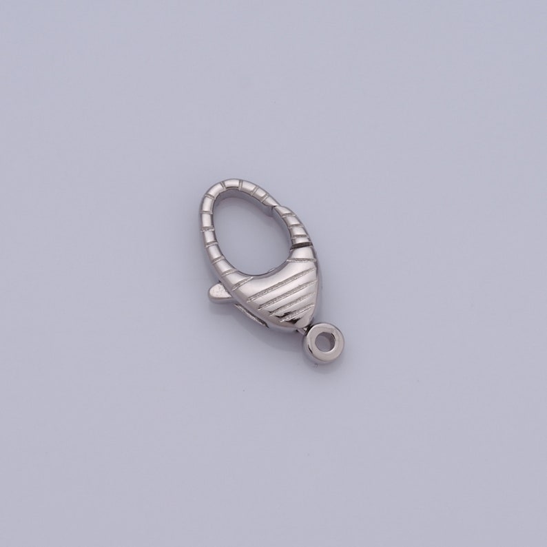 Fermoir mousqueton en argent, fermoir à ressort en or 18 carats, accessoires pour fabrication de bijoux à faire soi-même, 19,5 x 10,5 x 4 mm Argent